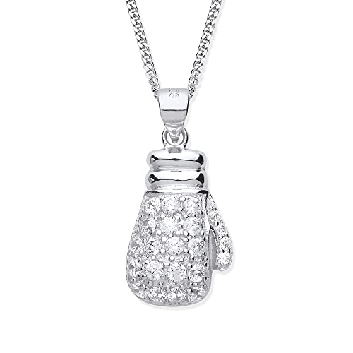 Old English Jewellers Sterling Silver Boxing Glove Pendant/Necklace - Choice of Chain (16)