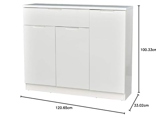 Image of Royaloak Rome Italian Shoe Rack | Elegant 3-Door Wooden Shoe Cabinet with 2 Drawers | Stylish Storage Organizer for Shoes | Space-Saving Footwear Rack | Durable and Functional Shoe Rack for Home