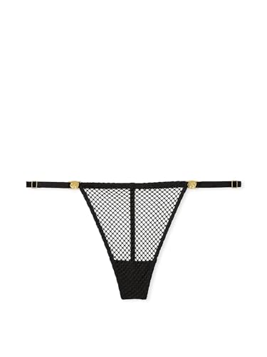 Victoria's Secret Very Sexy Fishnet Adjustable V-String Panty Black New (US, Alpha, Large, Regular, Regular, Black)