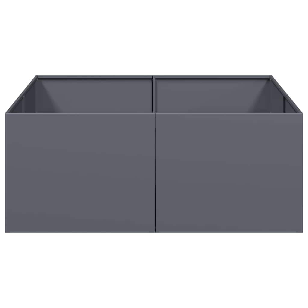 Tomostar Lit de Jardin Surélevé, Jardinière Potager de Jardin Bac à Plant Anthracite 100x100x40 cm Acier