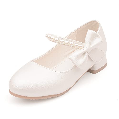 Toddler Girls Mary Janes Shoes Low Heel Ballet Flats Wedding Party Bowknot Girls Dress Shoes for Kids Back to School Shoes