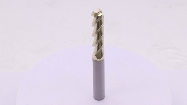 Image of 3 /8 inch 3 Flute Carbide Square End Mill for Aluminum, 3-1 /2 inch OAL, ZrN Coated | 45 Degree Helix, Solid Carbide Long End Mill, 3 /8 inch Cutting Diameter, 3 /8 inch Shank Diameter, 1-1 /2 inch Length of Cut