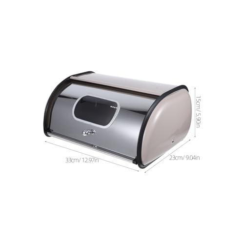 Caja de pan PRETYZOOM de acero inoxidable para evitar pan duro en encimera 3