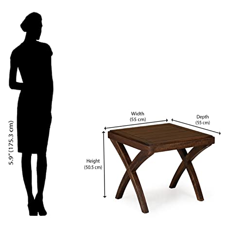 Image of Nilkamal Karla Solid Wood Side Table (Sun Walnut)