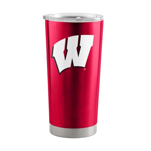 Image of Logo Brands 20 oz Powder Coat Tumbler- Insulated Tumbler with Lid for Water, Iced Tea or Coffee, Smoothie and More