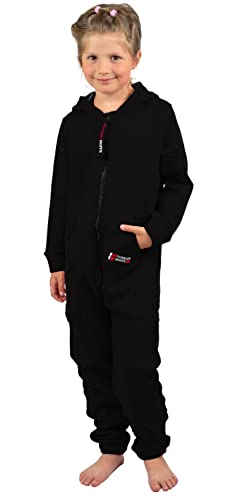 Gennadi Hoppe Combinaison pour enfant - Garçon, Fille Onesie Jogger - Combinaison de jogging - Survêtement, Noir (Black), 122 cm-128 cm Cover