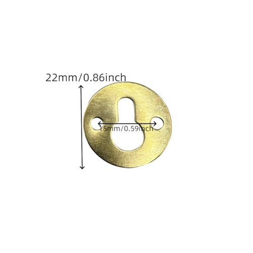Image of 50 Pcs Round Keyhole Hangers Metal Keyhole Hanger with 100 Pieces Mounting Screws Keyhole Hanger for Mirror Picture Frames（Golden）
