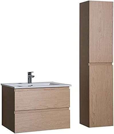 Meuble Salle De Bain 60 Cm Colonne Decor Chene Sorrento Amazon Fr Cuisine Et Maison