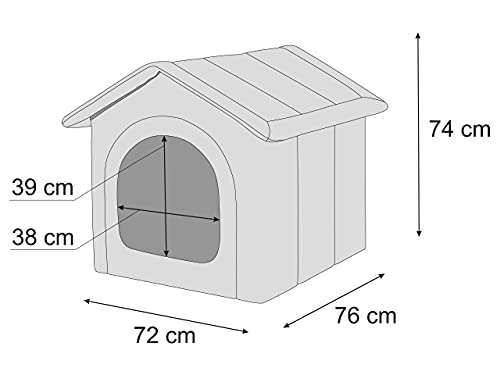 PillowPrim Hundehütte Hundehöhle Hundebett Hundehaus Katzenhöhle Größe XXXL - 76x72 cm Graphit mit Schwarz