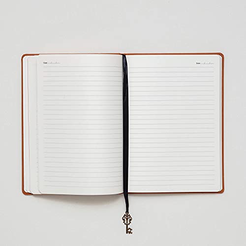 REGAL Signature A-5 PU Leather Notebook Diary, Embossed design hardcover Journal with metal bookmark,192 pages 80 gsm with 3 Colour Separator Sheets