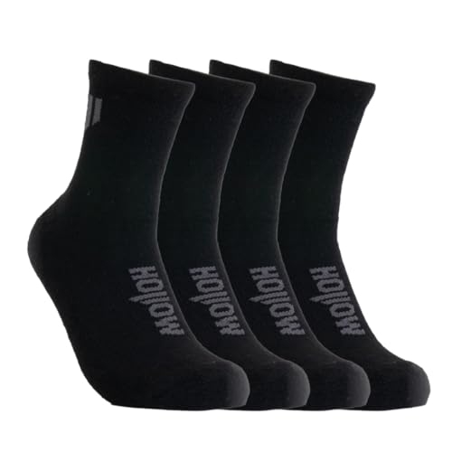 HOLLOW Calcetines tobilleros de alpaca para hombres y mujeres, absorben la humedad, calcetines de alpaca para senderismo, correr, regular la temperatura, Negro (paquete de 2), 10.5-13