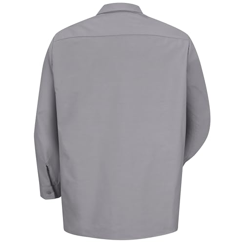 Image of Red Kap Men's Long Sleeve Industrial Work Shirt | Moisture Wicking Button Up, Wrinkle Resistance Fights Fading & Stains