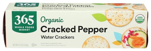 ★365 by WFM Organic Cracked Pepper Water Crackers, 4.4oz