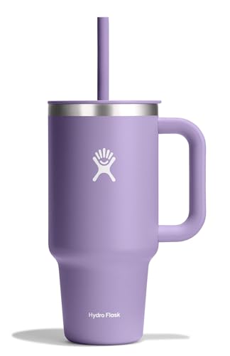 Hydro Flask, Travel Tumbler 946 ml (32 oz) with Closable Press-in Straw Lid, Stainless Steel, Double Wall Vacuum Insulated