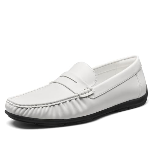 Image of HEEZ Men's Loafers Slip On Dress Shoes Penny Loafers Leather Casual Driving Boat Shoes for Men