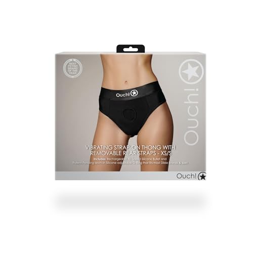 Vibromasseurs classiques de la marque OUCH! Perizoma avec vibrazione Vibrating Strap-on Thong Removable Straps Noir