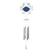 1pc Aeolian Bells Wind Chime Wind Bell Metallic Conduit Bell Pendant Ornament Mediterranean Style (Crab)