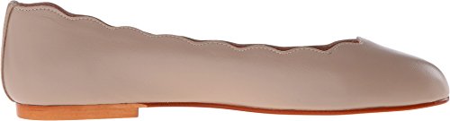 French Sole Jigsaw - Flats for Women - Leather Lining - Rubber Outsole - Scalloped Topline - Rounded Toe Taupe Nappa 6.5 M3