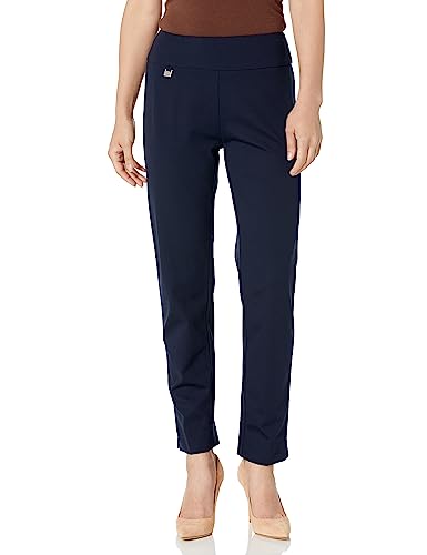 SLIM-SATION Petite Pull on Solid Knit Easy Fit Ankle Pants for Women