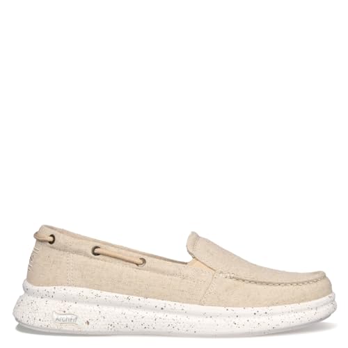 Skechers Women's BOBS Arch Fit Skipper - Beyond Swell Slip-On, Natural, Size 10