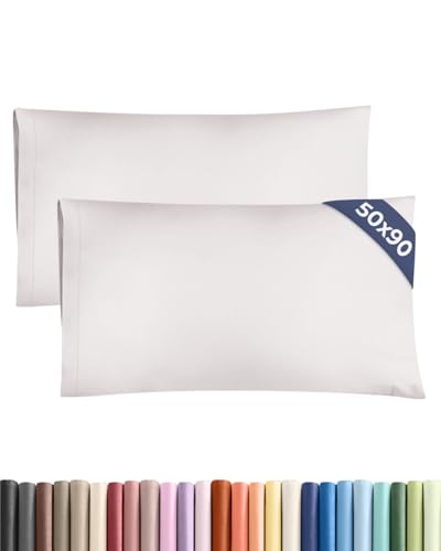 Pillowcases 2 Pack King 50x90 - Microfibre Envelope Closure - Light Grey