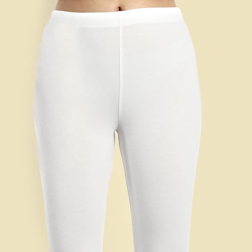 Image of ONE SKY Women Ankle Length Leggings | Premium Cotton Modal Spandex Blend | High Waist Stretchable & Bio-Washed Fabric | Colour-Lock | Ethnic Leggings for Women