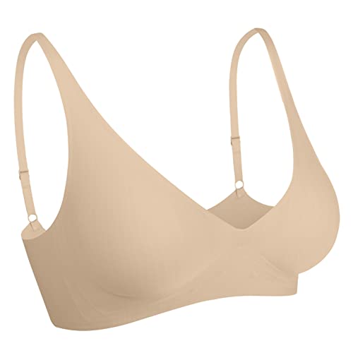 Orbescl Sujetador sin Aros con Relleno para Mujer Básico Suave Bra Alta Elasticidad Buena Sujeción Bralette Confortable Zero Feeling Ropa Intenrior Cover