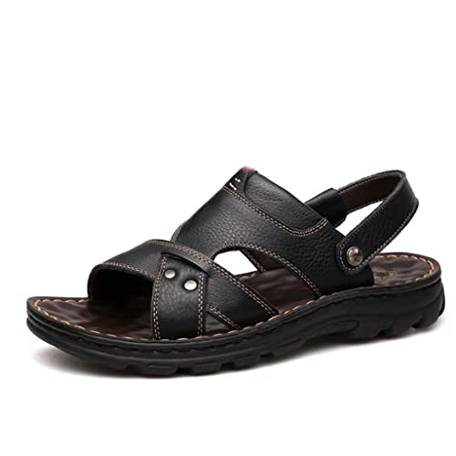 Genuine Leather Men's Sandals Top Layer Cowhide Men Casual Beach Shoes Outdoor Sandals Man Sandale Homme Sandalias(38)3