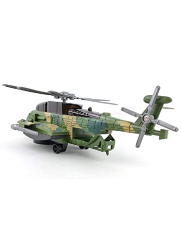 Image of MD Traders Bump N GO 360 Rotating Wheel 002 AMDTd Aircraft Musical and Light Toy Helicopter for Kids (Army)