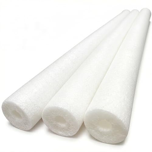 Paquete de 3 Fideos de Espuma para Piscina, Esponja de PE Hueca Blanca para Entrenamiento de natación y diversión en el Agua, con Datos de tamaño incluidos