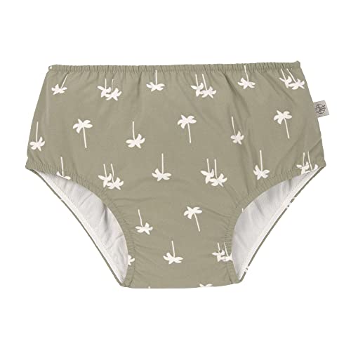 LÄSSIG Baby-und Kleinkind-Schwimmwindel Badewindel Badehose mit Windel mit UV-Schutz Palms olive 7-12 Monate
