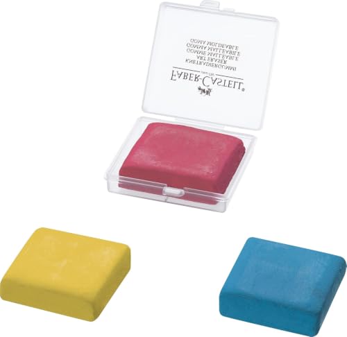 Image of Faber-Castell Art Kneadable Eraser with Plastic Storage Case | Reusable Soft Erasers for Charcoal, Graphite, Pastel & Pencil Sketching | Artist Kneaded Eraser (Colour May Vary)