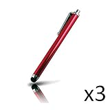 Grand Stylet X3 pour zopo Speed 8 Smartphone Tablette Ecrire Universel Lot de 3 (Rouge)