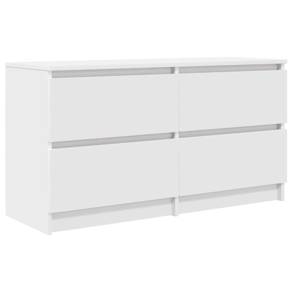 vidaXL Szafka RTV Biała 100x35x54 cm Drewno klejone