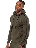 Enzo EZOHD584T - Sudadera de forro polar para hombre con capucha para gimnasio, diseño de rayas, talla S a XXL