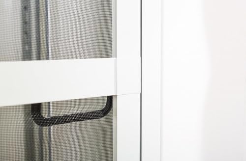 Premium Slim PLUS Fliegengitter für Tür bis max. 93 x 203 cm | mit Fiberglasgewebe - Profi Insektenschutz - 100 cm x 210 cm weiß