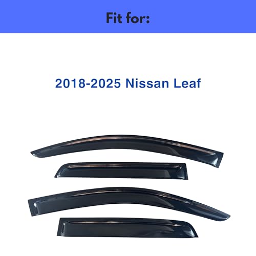 Image of IG Window Visors Fit for 2018-2025 Nissan Leaf, Out-Channel Rain Guards Vent Wind Deflectors 4PC, Car Accessories for 18-25 Leaf