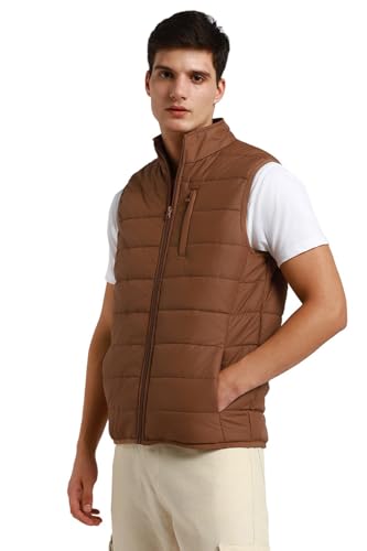 Image of Dennis Lingo Men Regular Fit Polyester Sleeveless Solid Jackets