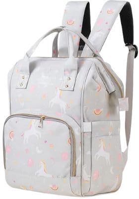 Baby Diaper Bag | Soft Cotton Fabric with Spacious Pockets for Newborn Essentials | Lightweight Printed Travel Organizer for Everyday Carry (White)-image-13