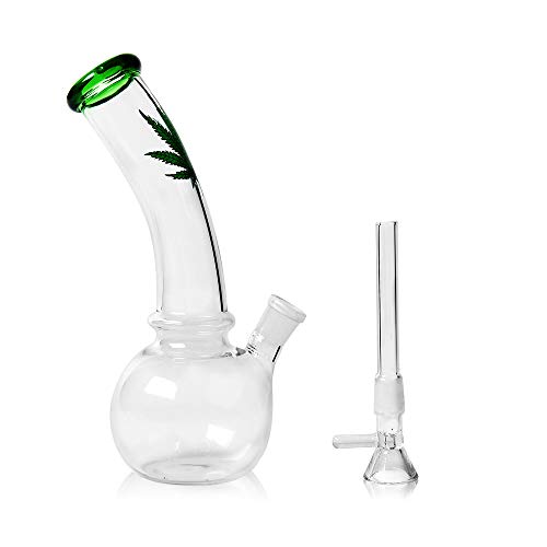Horns Bee Glass Decorative Bottle (Green Leaf)