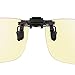 JASHIKA Clip On Blue Light Blocking Computer Gaming Glasses, Flip Up Light Amber Rimless Lenses Reduce Fatigue Eye Strain UV Blocker for Women Man