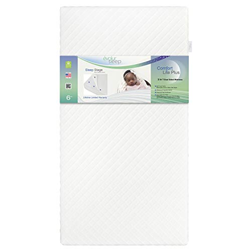 Evolur Comfort Lite Plus Fiber Crib & Toddler Mattress, Greenguard Gold Certified #TOP3