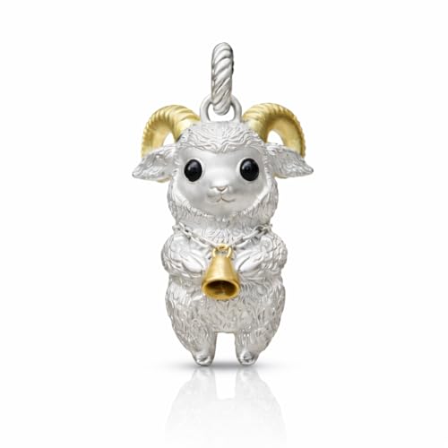 Pendentif agneau argent 925 véritable agate noire bijou animal fait main pour homme femme