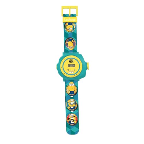Lexibook, Moi, Moche et méchant, Minions, Montre Bracelet Ajustable écran Digital avec 20 Projections de Minions, pour Enfant, Bleu/Jaune, DMW050DESLXB