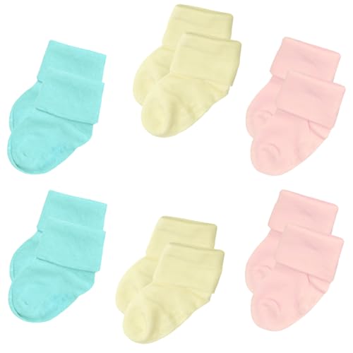 Babysoy Unisex Newborn Baby Gripper Socks – Toddler Boy & Girl Ankle Socks with Grip - Pack of 4s & 6s