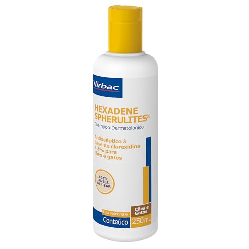 Virbac Hexadene Shampoo Spherulites Tratamento Piodermites para Cães e Gatos 250 mL