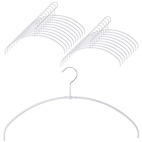 MAWA ハンガー ミヤビ エコノミックライト40 スリム 超薄型ハンガー 50%省スペース 滑り止めコーティング 丸型ハンガー Tシャツ トップス用 360°回転フック クロームメッキ 39.0 x 20.5 x 0.5 CM キラキラ グリッターシルバー MA1414030-20