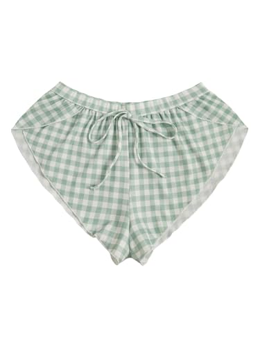 Image of MakeMeChic Women's Pajama Bottoms Floral Print Tie Front Micro Short Side Slit Summer Lounge Shorts