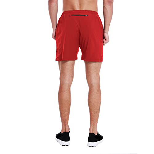Image of EZRUN Men's 5 Inches Running Workout Shorts Quick Dry Lightweight Athletic Shorts with Liner Zipper Pockets