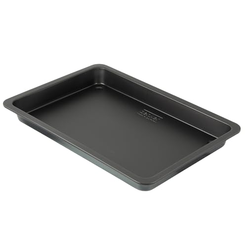 Bandeja horno universal en acero con revestimiento antiadherente teflón, Rustidera rectangular para asados, Fuente...